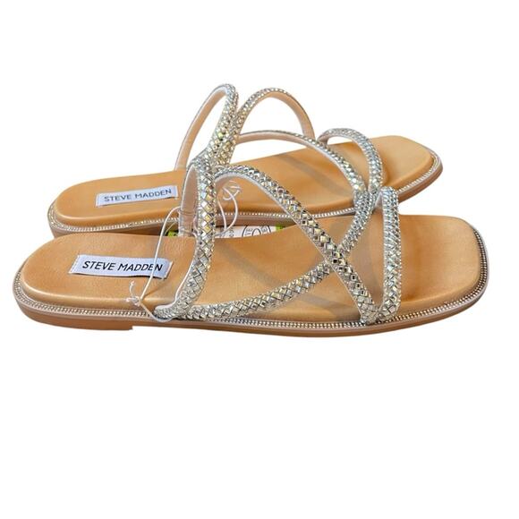 Steve Madden Women's Spice Bling Square Open Toe Slide-On Sandal NWT Size 7‎ - Picture 2 of 12